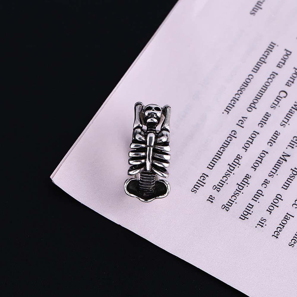 Agustina Cincin Terbuka Tengkorak Punk Retro Skeleton Klasik Tembaga Untuk Pria Wanita Knuckle Ring