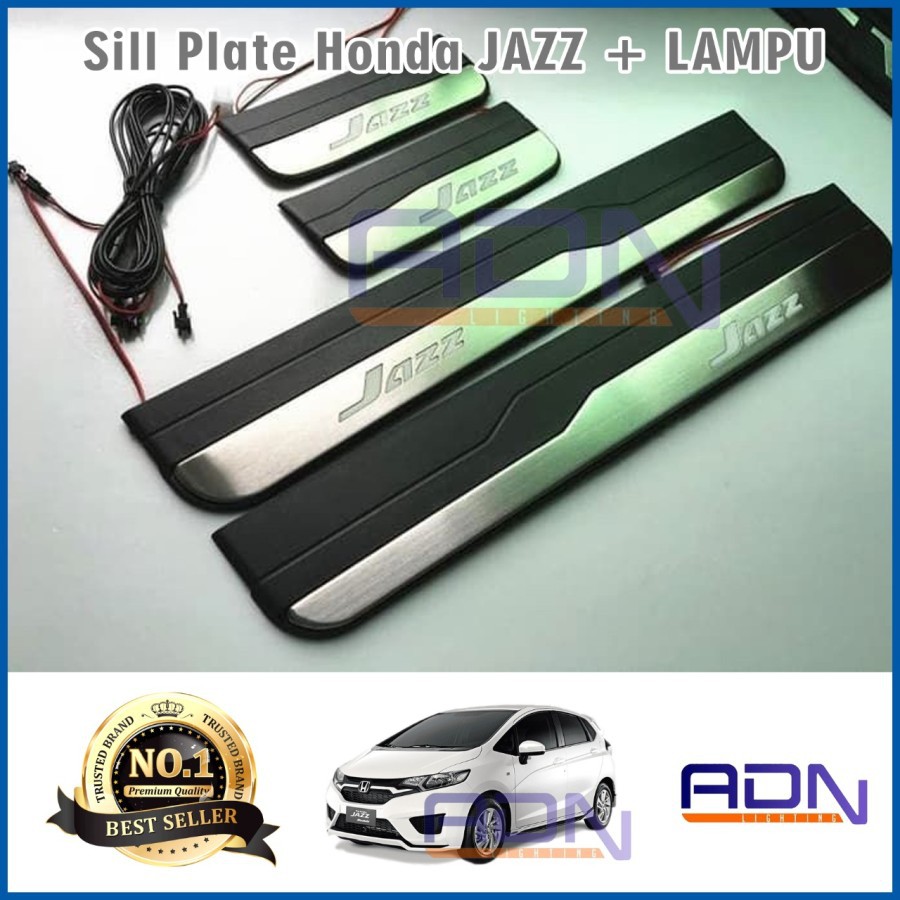 SILLPLATE SILL PLATE SAMPING HONDA JAZZ Nyala LAMPU BIRU LED ADN