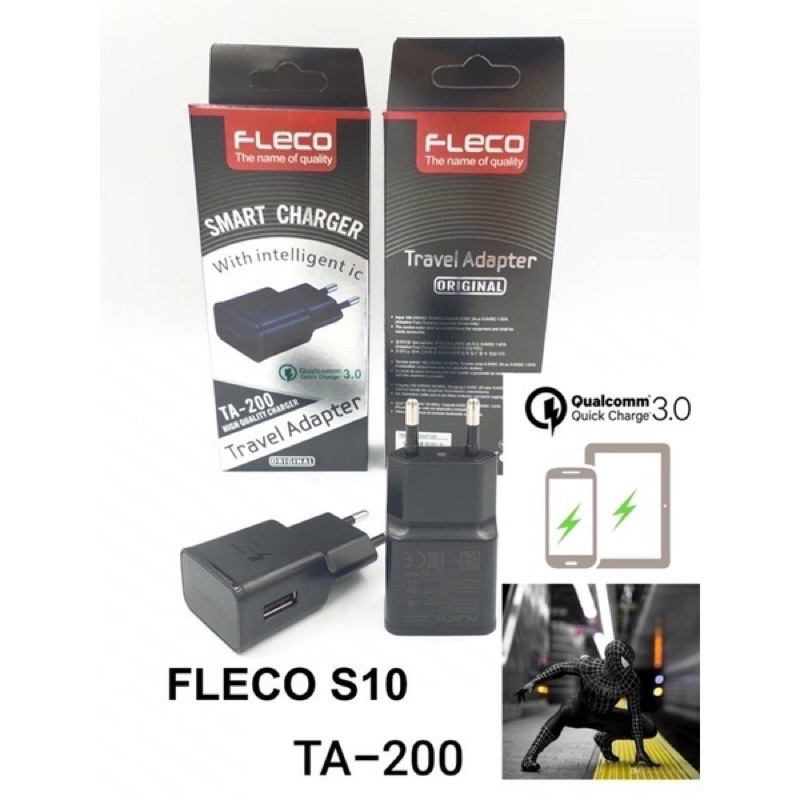 BATOK CHARGER ORIGINAL FLECO TA200 1USB 3.4A ADAPTER TA-200 FOR SMARTPHONE PROMO SEN