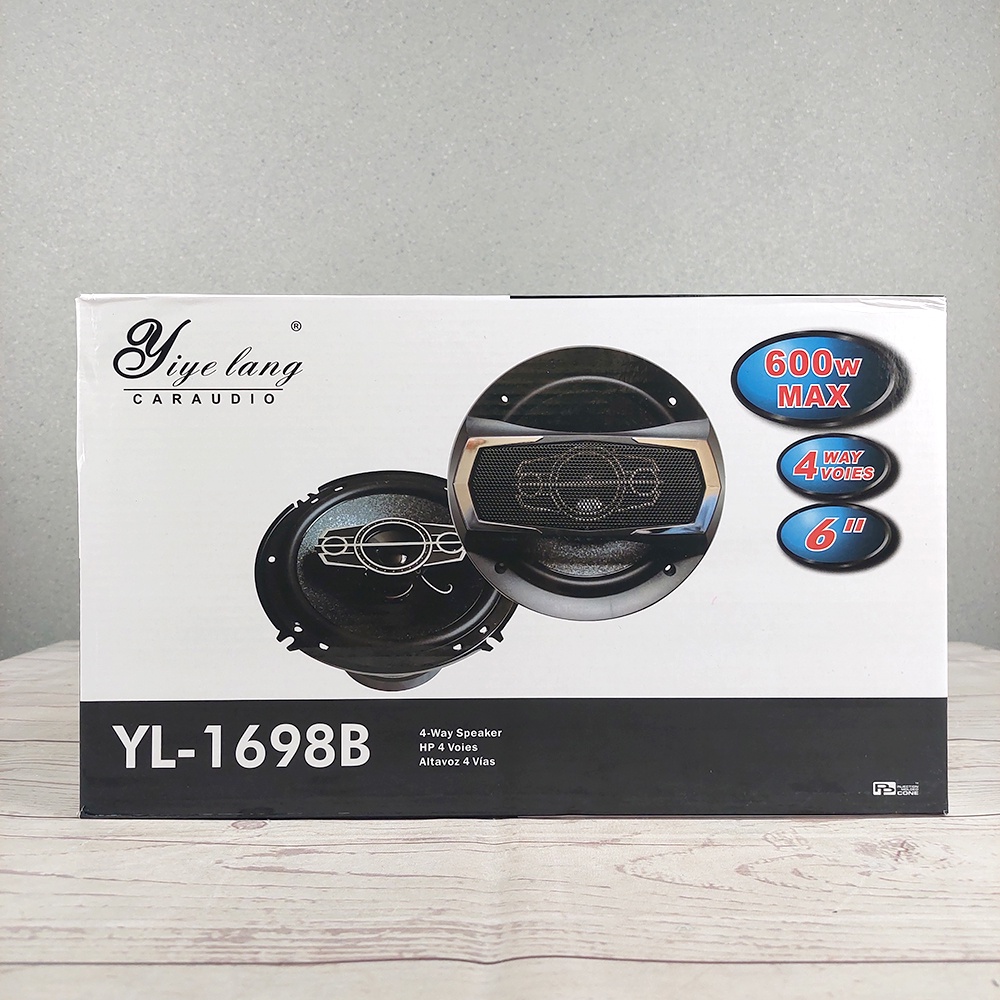 Speaker Mobil HiFi 4 Way 6.5 Inch 600W 2 PCS - YL-1698B - Black