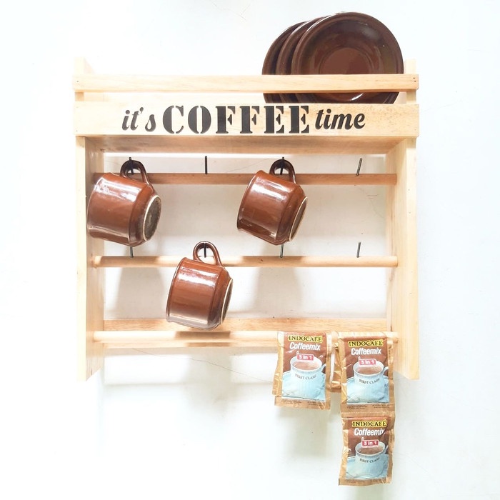 Pinaplepan Rak Cangkir Coffee Rak Kayu Rak Kopi