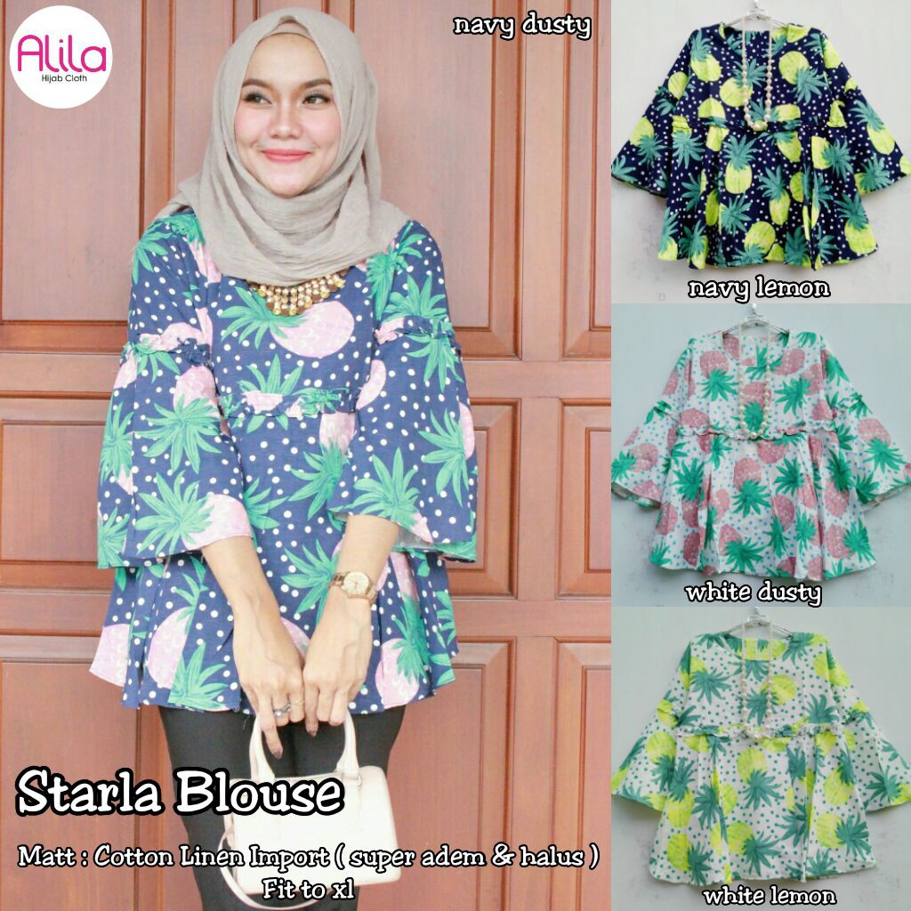 BAJU CEWEK MOTIF NANAS / BLOUSE KEKINIAN / BAJU NANAS