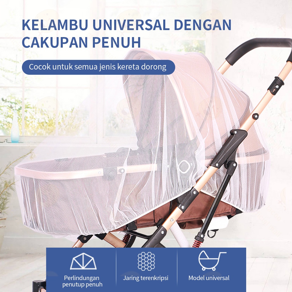 Lacoo Cover Kelambu stroller bayi anti nyamuk sarung stroller bayi