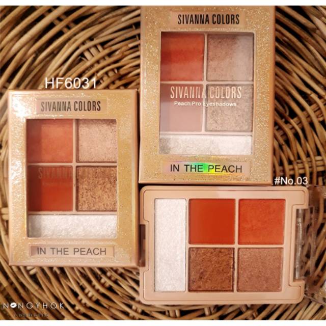 SIVANNA COLORS Peach Pro Eyeshadows In The Peach #HF6031 Thailand / Eye Shadow / Metalic