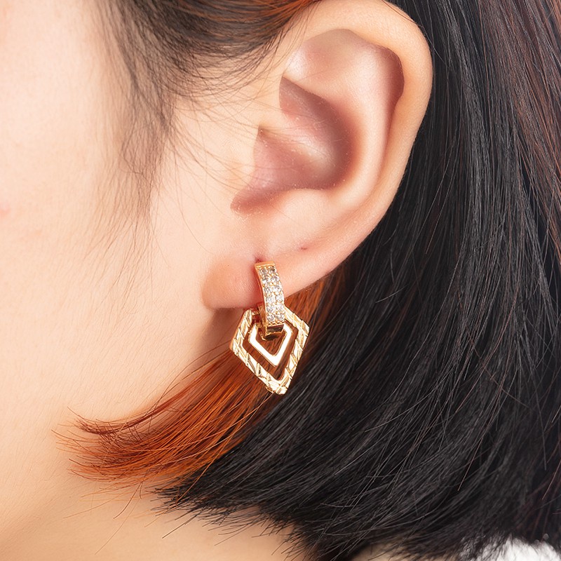 [AXIER PROMO]-Anting Drop Xuping Lapis Emas Zirkon Hias Untuk Remaja Perempuan Dan Wanita-A-366