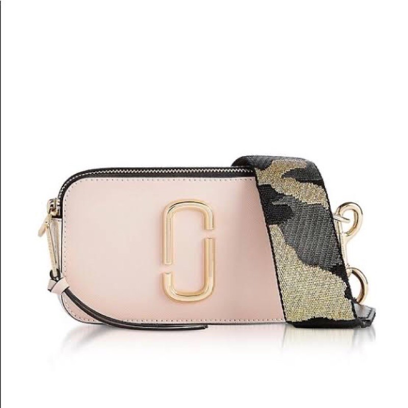 MARC JACOBS MJ SNAPSHOT PALE SOFT PINK ARMY GREEN STRAP PREMIUM PRELOVED