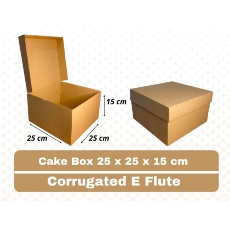 

5pcs Kotak Kardus kue bolu Cake Box 25x25x15cm Corrugated E Flute