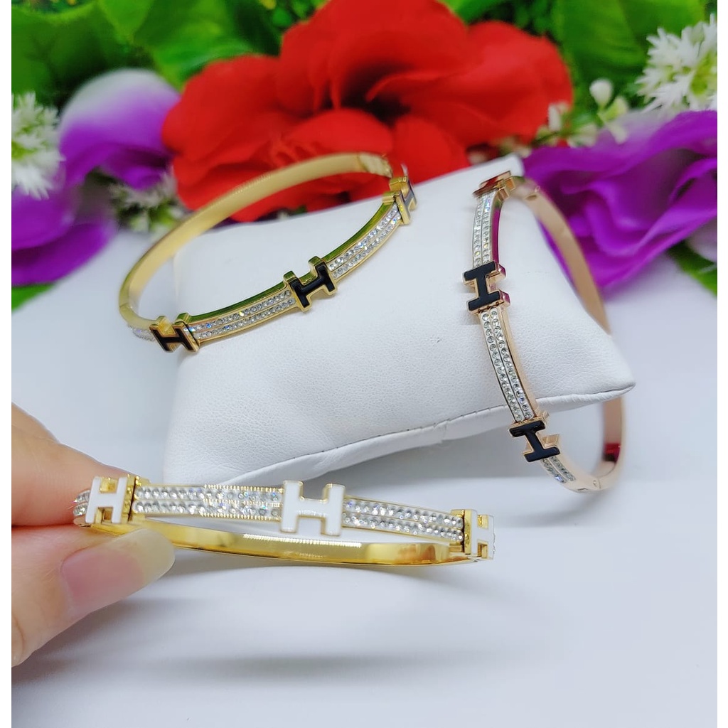 Gelang titanium permata fashion jewelry 0190