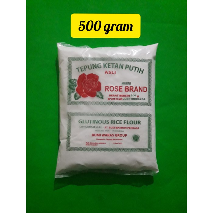 

Ketan-Beras-Tepung- Tepung Ketan Putih Rose Brand 500 Gram -Tepung-Beras-Ketan.