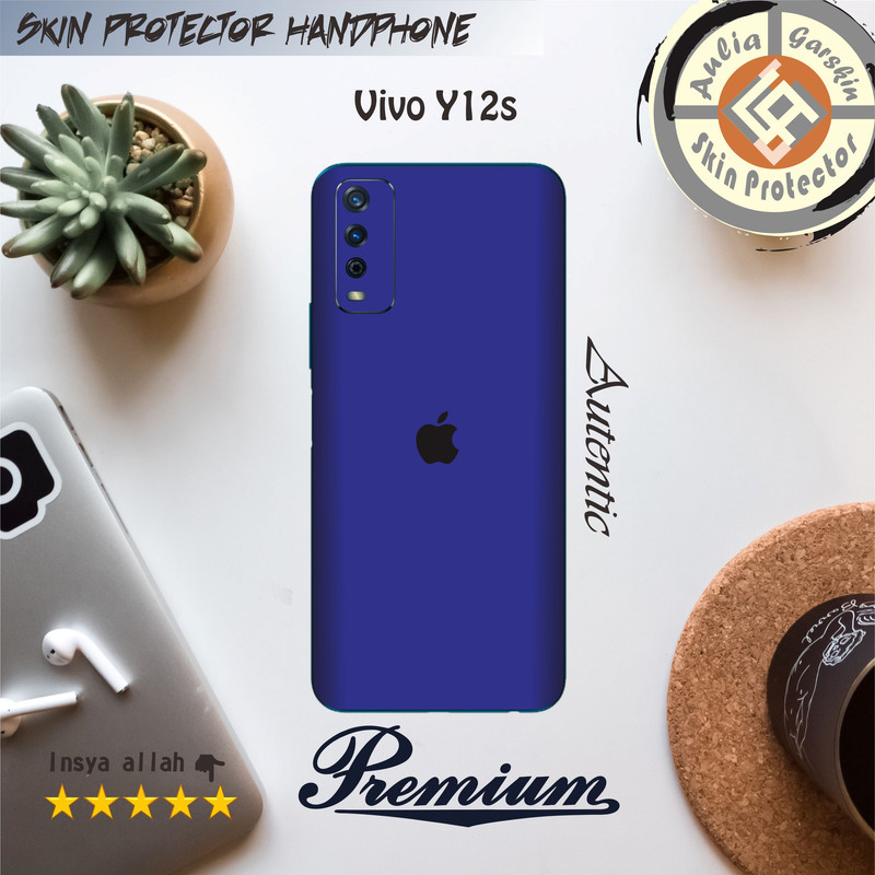 Garskin HP Vivo Y12s Motif iphone blue - Free Custom Motif