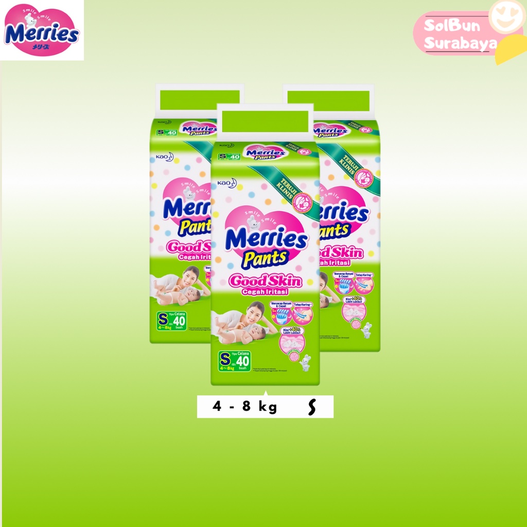 Pempers dan Popok Merries Pants Ukuran Size S S40 Surabaya