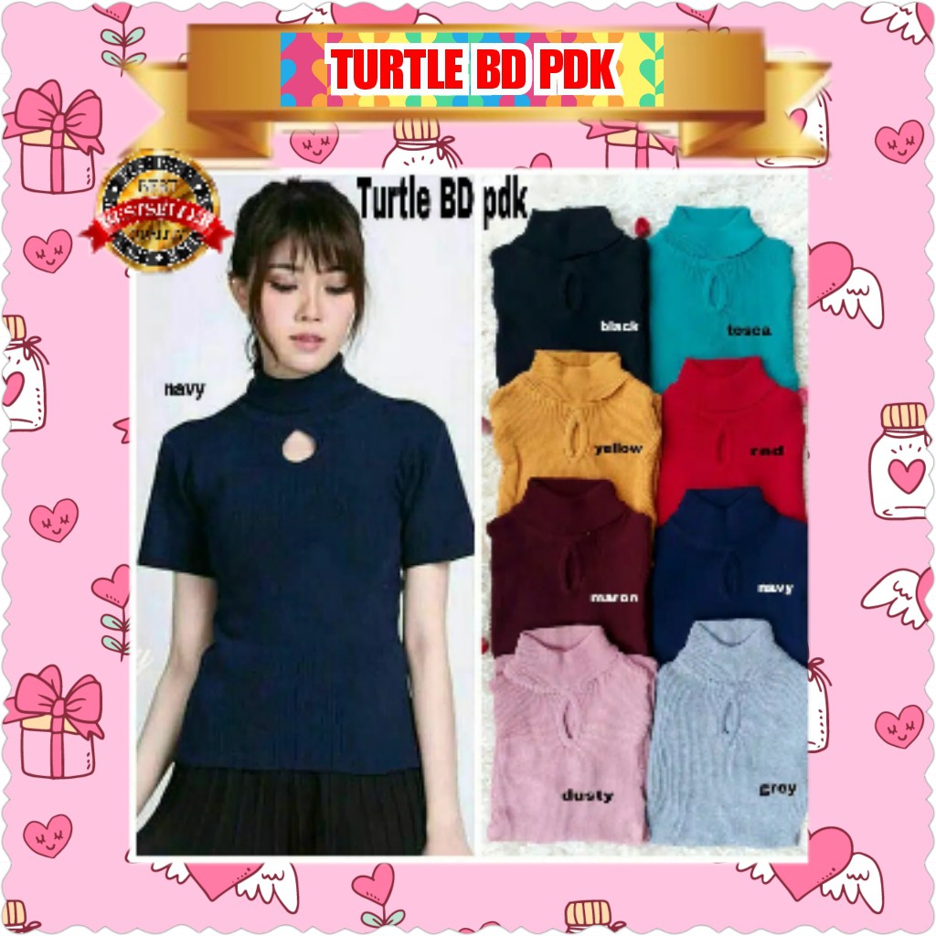 QFS TURTLE BOLONG DADA PENDEK / FIT TO L / RAJUT STREET