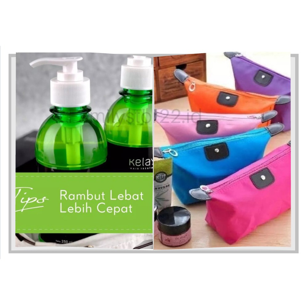 [ 100% Original ] Sampoo Kelaya Hair Treatment Perawatan Kecantikan Rambut Kering Rontok-2 botol + tas