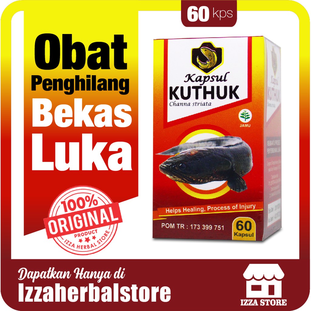 KAPSUL KUTUK ORIGINAL Resmi BPOM Obat Penghilang Bekas Luka KUTHUK 60 Kapsul  Obat Luka Sesar Cepat