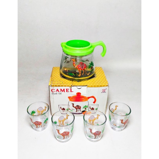 DRINK SET TEAPOT MOTIF CAMEL/ UNTA/ TEKO SET CANTIK