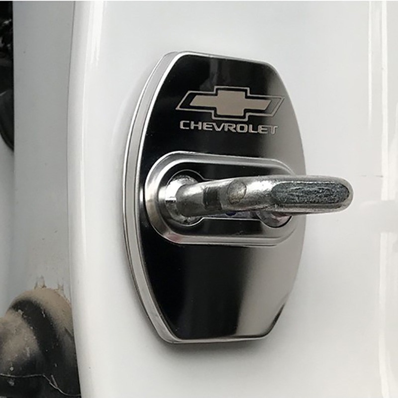 4pcs / Set Case Pelindung Kunci Pintu Mobil Bahan Stainless Steel Untuk Chevrolet Aveo Cruze Optra Sonic Nabira