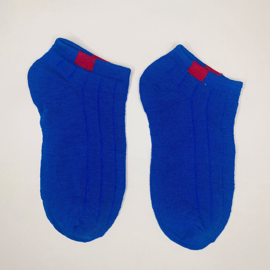 ✧YUKSHOPING✧ R103 Kaos Kaki Polos 6 Garis Unisex Fashion Wanita/Pria Kaos Kaki Import Murah Jakarta-POLOS BIRU TUA