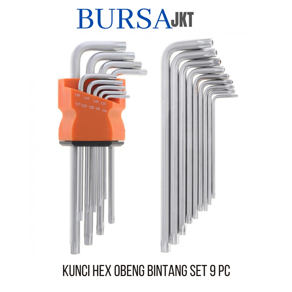 KUNCI L HEX BINTANG 9 PC SET 1.5  - 10 MM