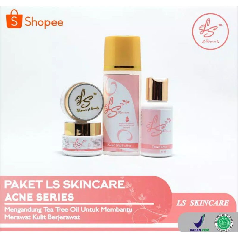 SKIN CARE Cream Pemutih Wajah Acne  BPOM GLOWING Beauty Kosmetik Jerawat  LS SKINCARE (eLStm)