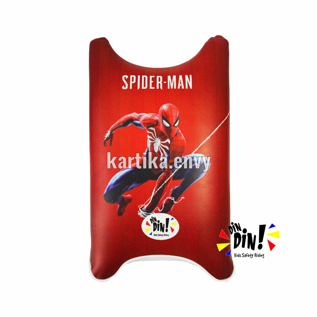 Dindin Kids Sadel Jok Motor Portabel Kursi Boncengan Depan Untuk Anak Motif Spiderman Print