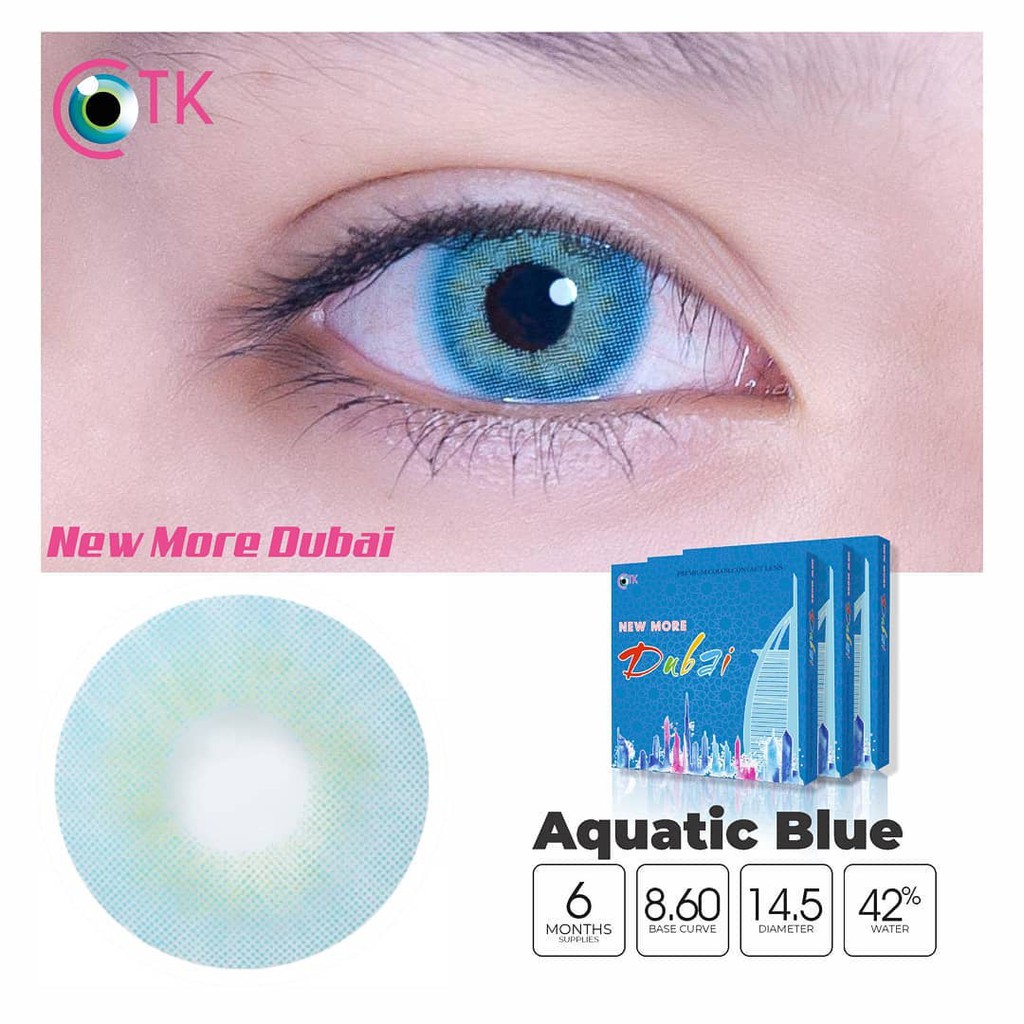 Softlens New More Dubai DIA 14.50mm NORMAL / Soflens Softlens CTK Lensa Kontak-NMD Aquatic Blue