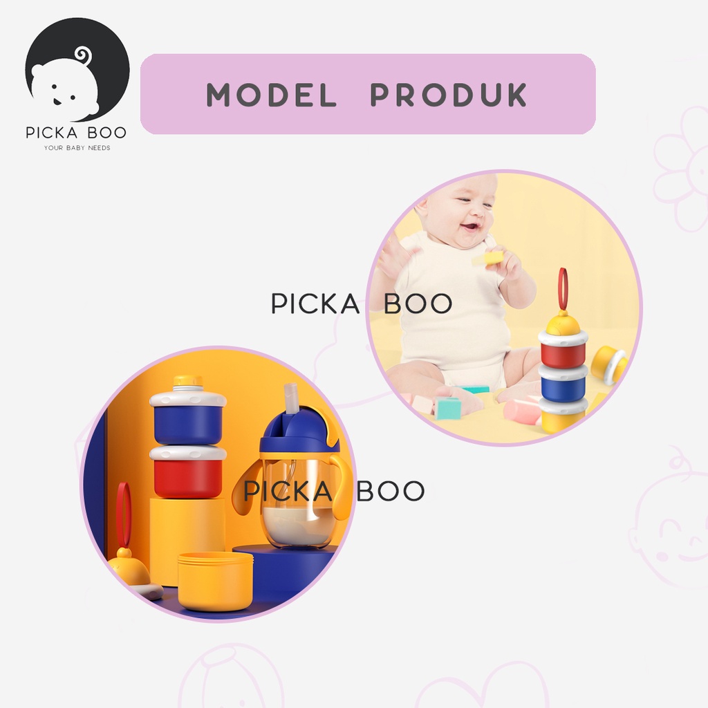 PICKA BOO Dispenser Susu Tempat Susu Bubuk Traveling 3 Susun