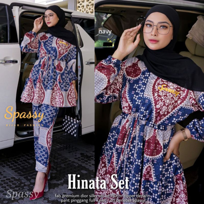 Hinata Set By:Spassy/Gamis/Dress/Tunik/Atasan Muslim Wanita/Fashion Muslim Wanita Set