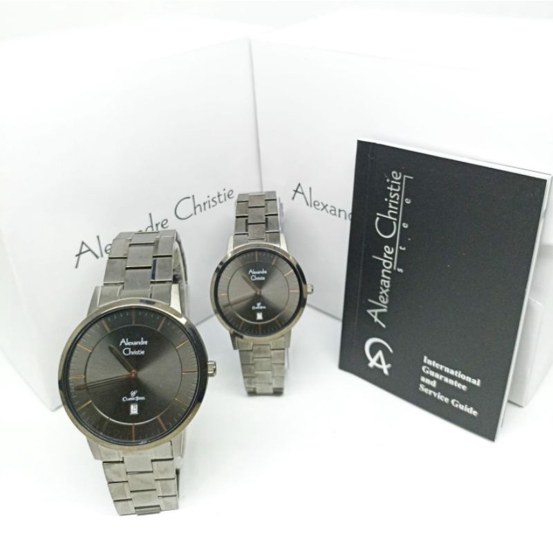 Jam Tangan Couple Pria / Wanita Alexandre Christie 8639 AC8639 AC Couple Tali Besi / Stainless steel