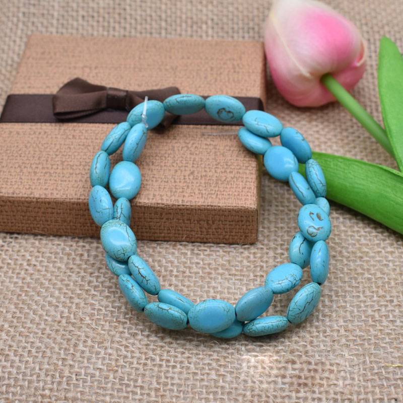 120pcs Manik-Manik Batu Alam Turquoise Bulat Longgar Handmade Untuk Membuat Perhiasan Gelang Kalung Anting