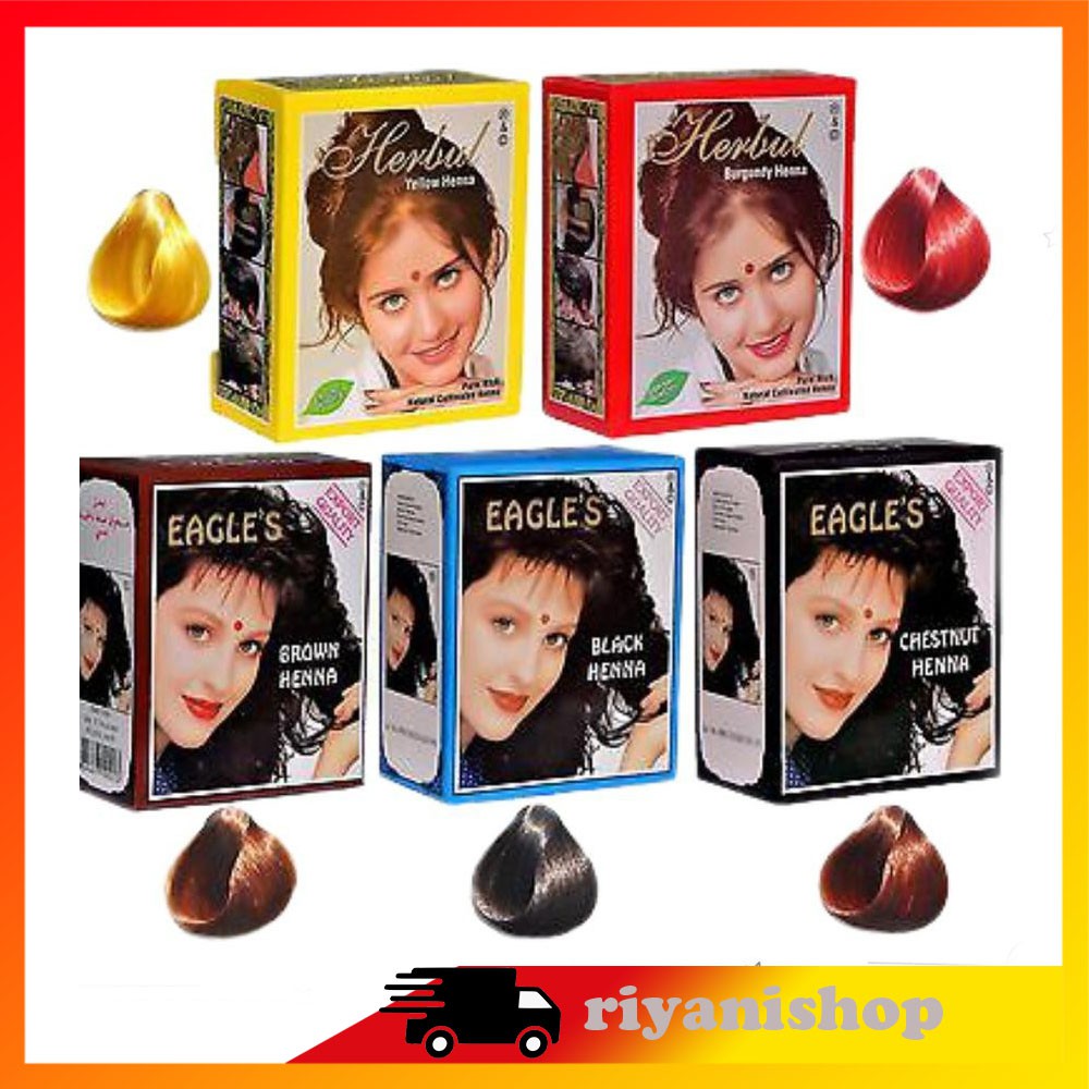 BOX HENNA EAGLES HERBUL SEMIR | Pewarna Rambut Halal Aman
