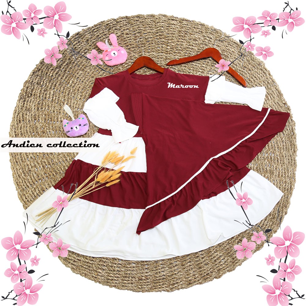 Dress anak susun Comby Size S-M-L-XL (By: andien collection)