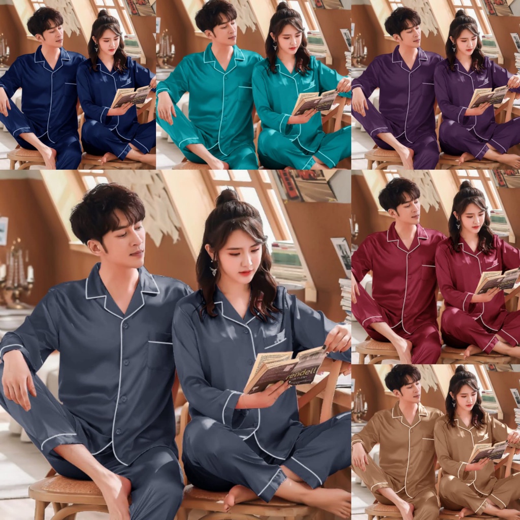 PIYAMA LENGAN PANJANG JUMBO /BAJU TIDUR PASANGAN PRIA WANITA