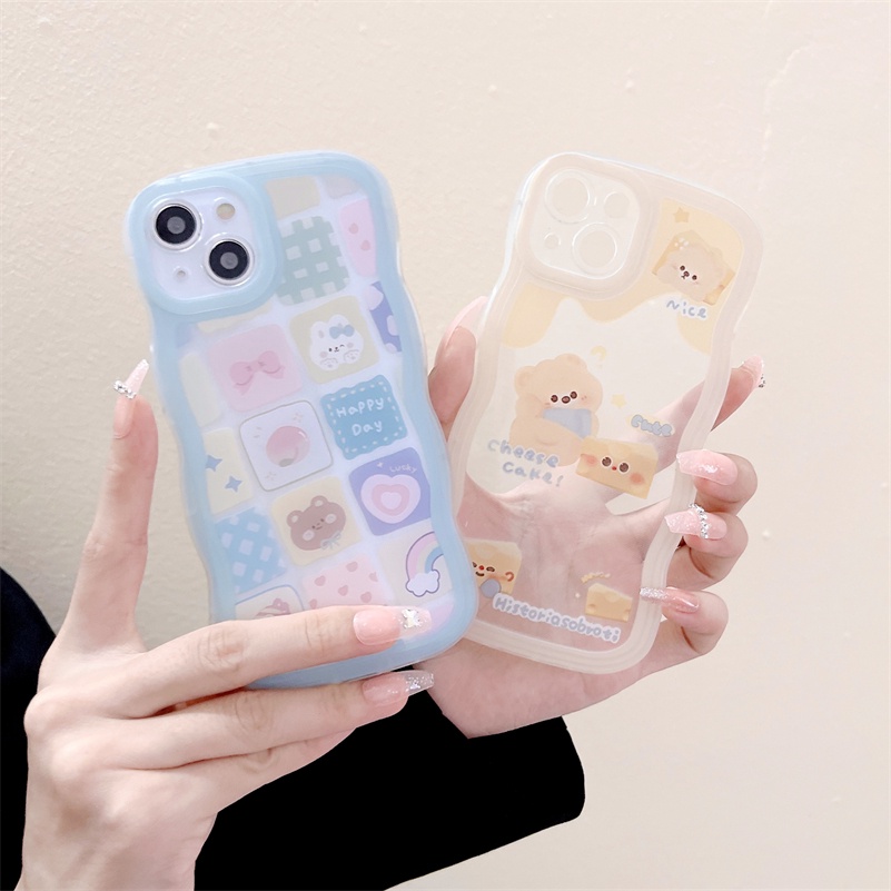 Soft Case Silikon TPU Motif Keju Beruang Untuk iPhone 13 12 11 Pro Max X Xr Xs Max SE 8 7 6 6s Plus