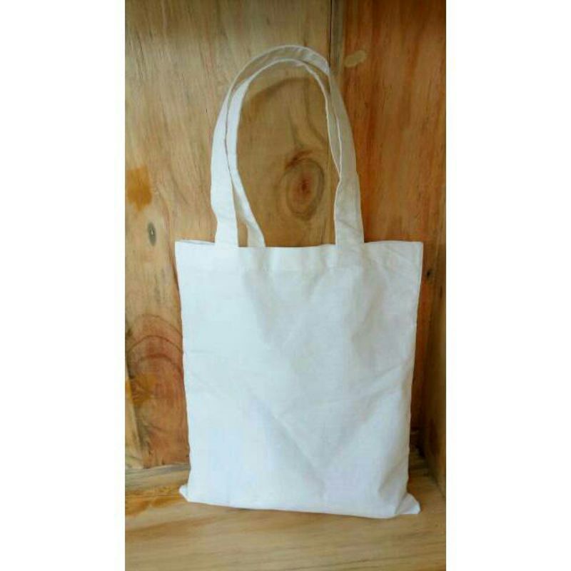 tote bag blacu CUSTOM  Print warna 25x30 TERMURAH