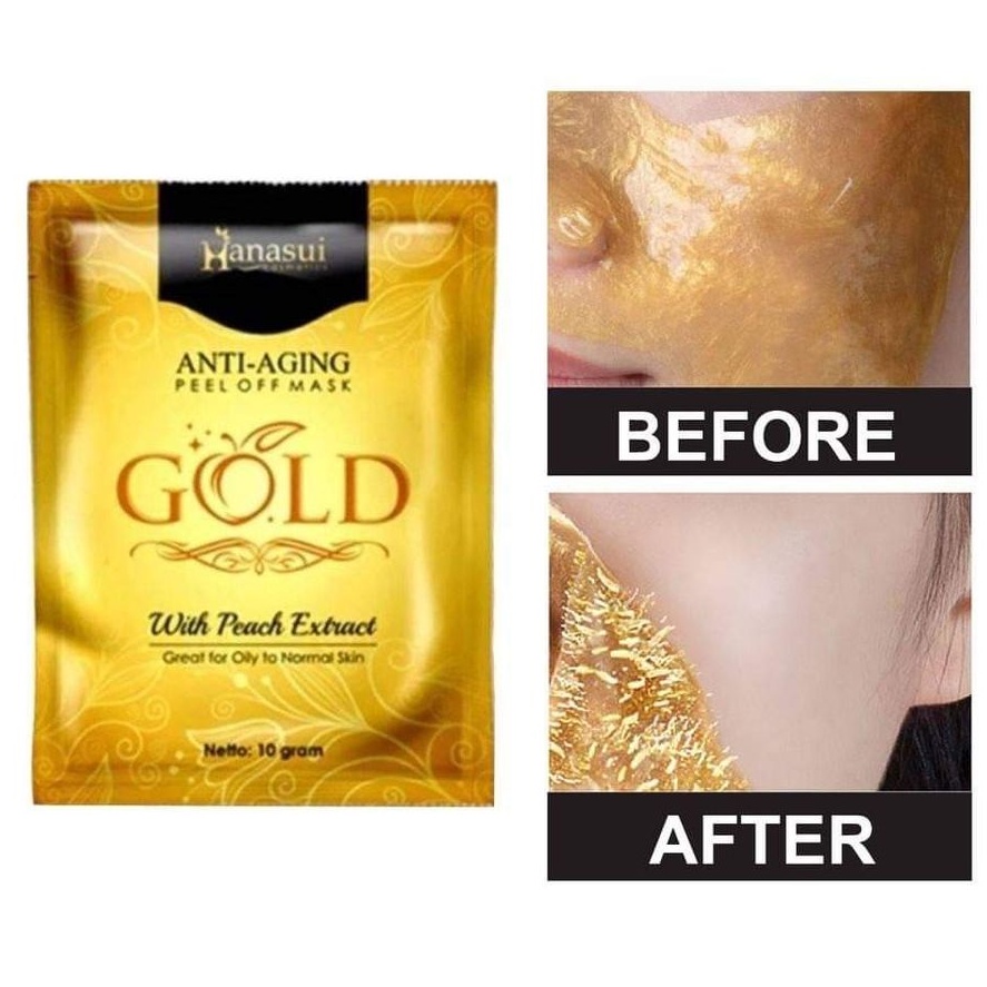 [ 1Kg = 13Box ] MASKER NATURGO GOLD HANASUI BPOM / HARGA PER BOX [ MASKER GOLD ]