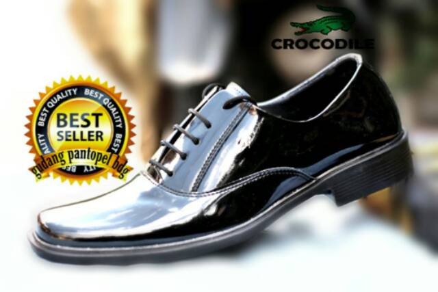 Top Seller☆ Sepatu Pantofel Kulit Crocodile Pria Murah Pendek Formal Kerja Kantor