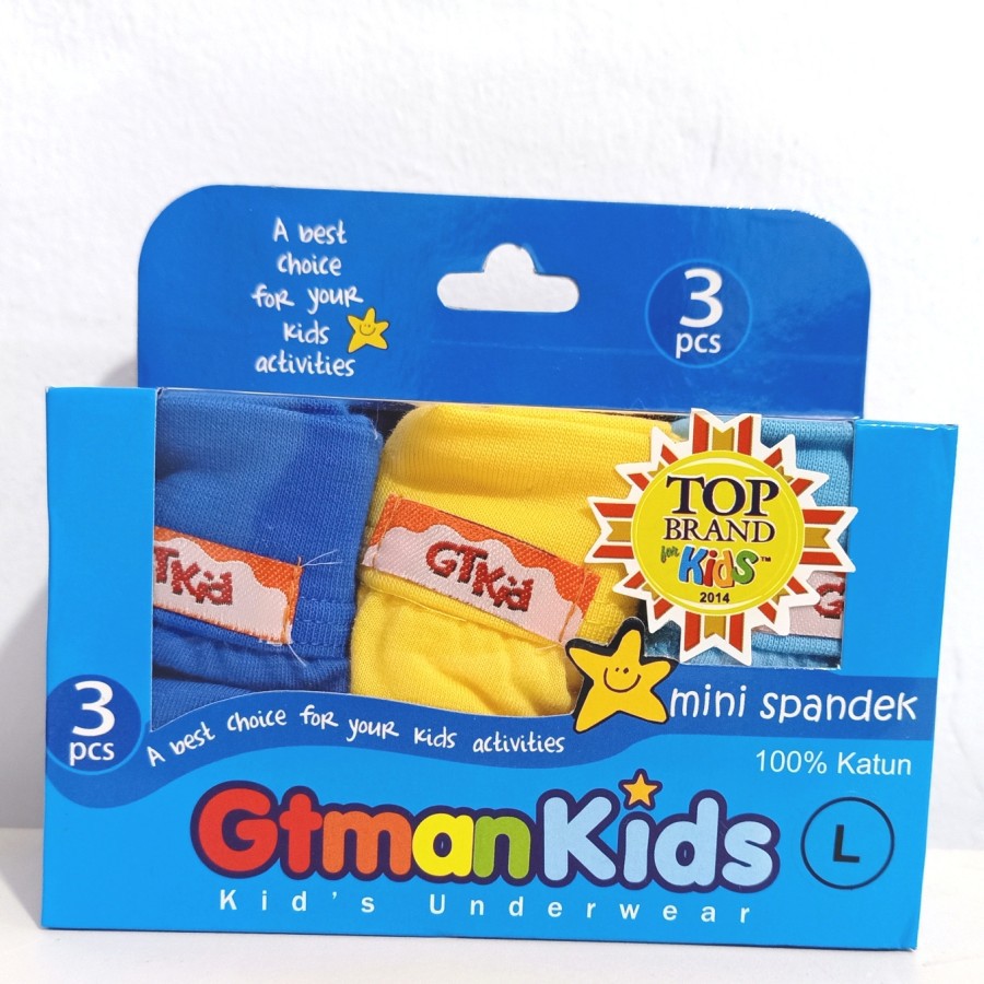 3 Pcs Celana Dalam Anak GT MAN Kids - GTKid Boy's Underwear 100% Katun