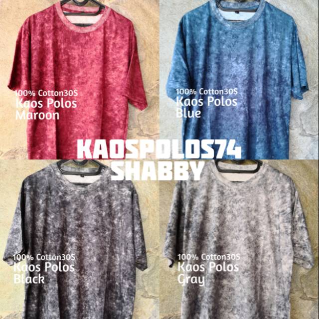 KAOS TSHIRT POLOS O-NECK ROUND-NECK 100% COTTON FULLPRINT PABRIK SHABBY
