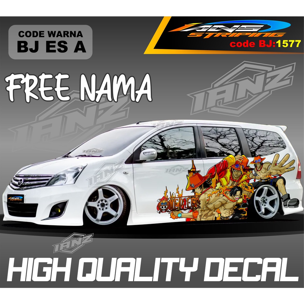 STIKER MOBIL GRAND LIVINA KARAKTER ONE PIECE / STIKER MOBIL TERIOS XPANDER NEW DESAIN / VARIASI STIKER MOBIL AVANZA XENIA / STIKER MOBIL