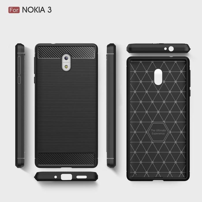 FIBER LINE Nokia 3 - Nokia 5 spigen like soft case casing carbon tpu         / Case HP / Casing HP /