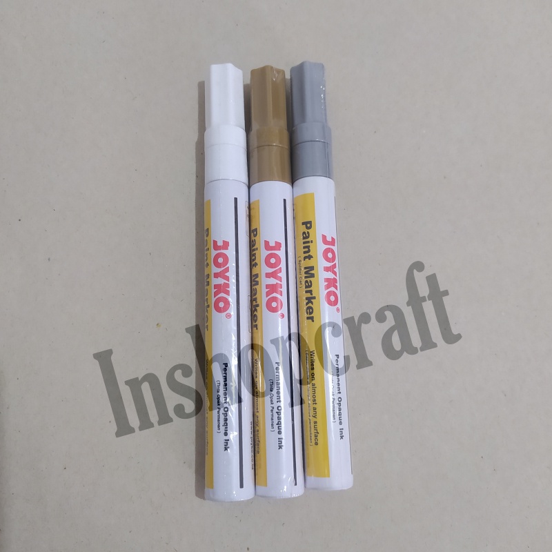 

Spidol Putih Perak Emas Joyko PTM-37 Paint Marker Spidol Cat Permanen White Round Tip Murah [INSHOP]