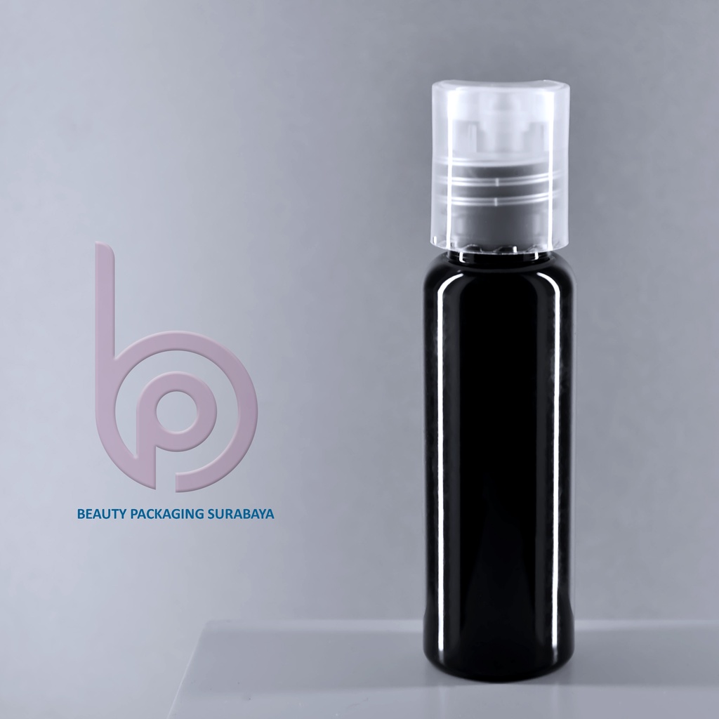 Botol Plastik PET 27ml BR Hitam Tutup Presstop