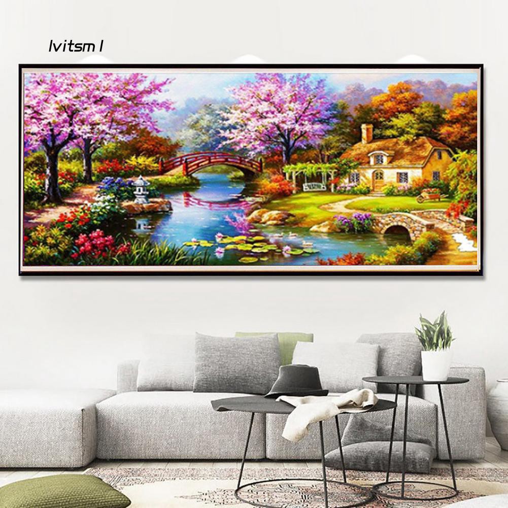 Lukisan Sulaman Berlian 5d Jahitan Bersilang Desain Pemandangan