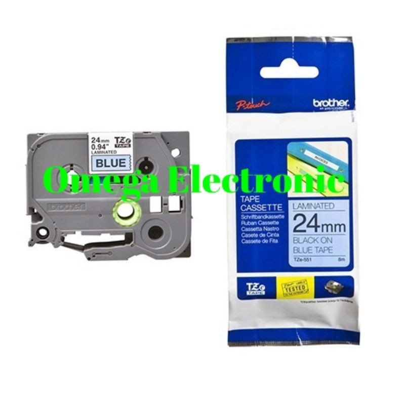 Brother Label Tape TZE 551 - TZE-551 24mm Black on Blue