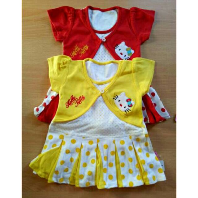 Dress bayi anak perempuan / dresd model tutu polkadot kitty