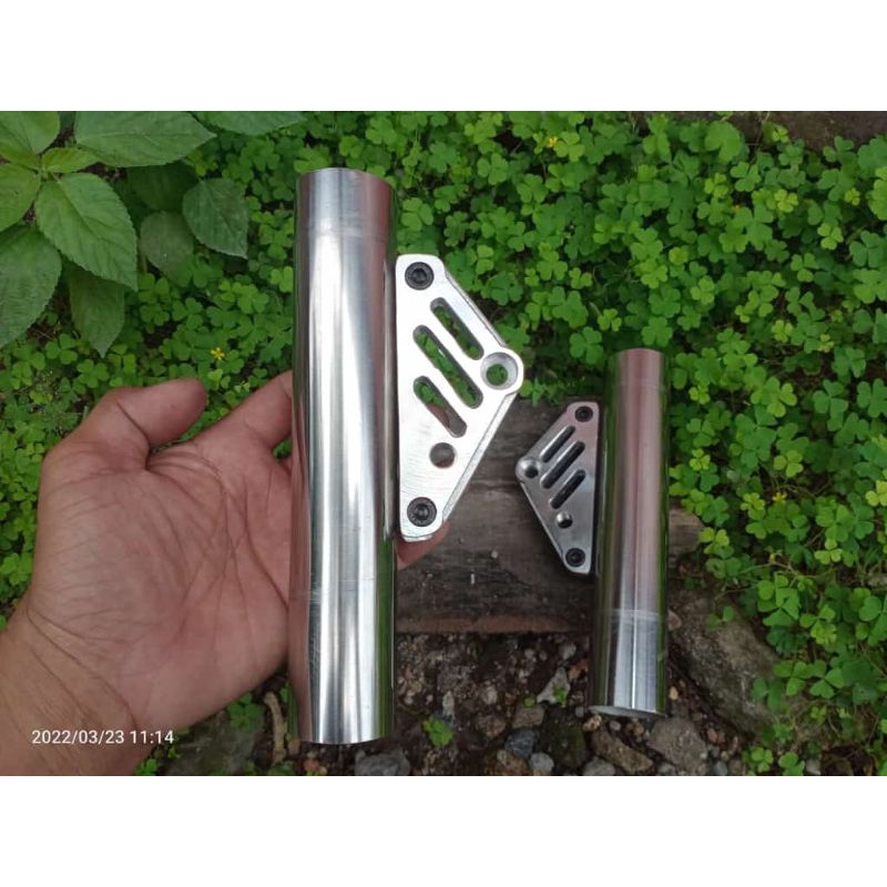 Pangkon dudukan lampu pesek stenlis model cnc as 33 PNP ninja,Scorpio,vixion