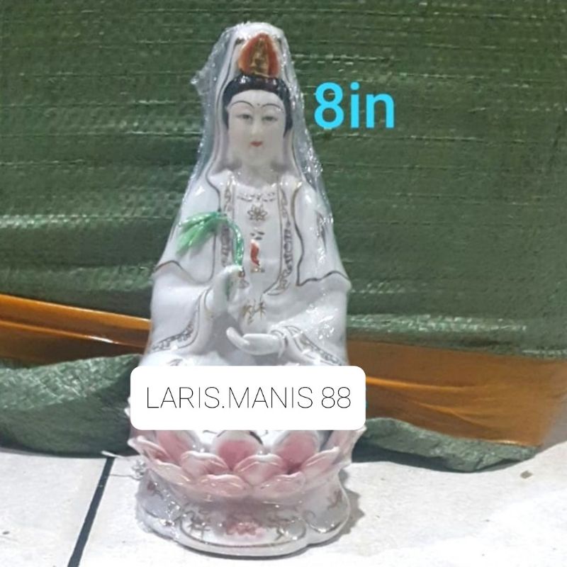 Patung Dewi Kwan Im Guan Yin 8in keramik