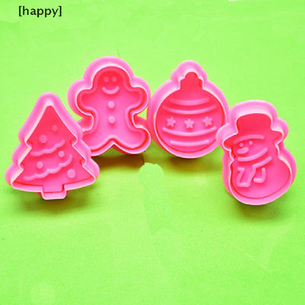 4 Pcs Cetakan Kue / Biskuit / Fondant Motif Natal