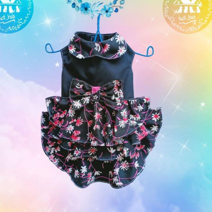 Grosir❈ 7A6OI Baju Kucing Dan Anjing Betina Kecil Dress Mini Pom Angora Persia Motif Bunga 72 Best P