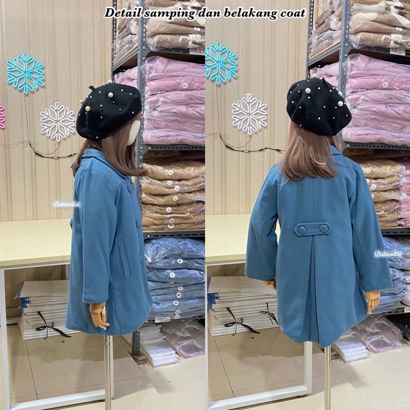 Kids wool coat import hangat Aurora mantel wol jacket anak cewek cowok